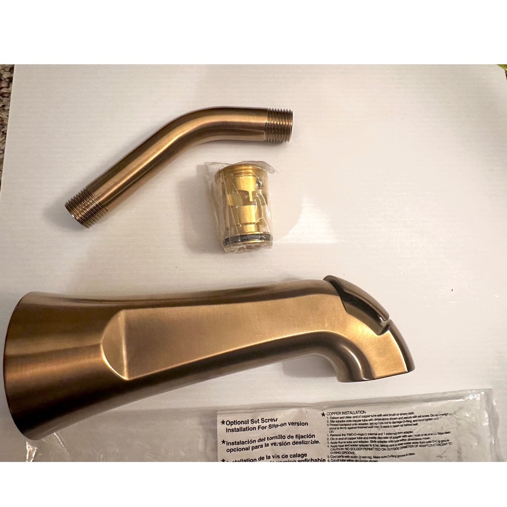 Champagne Bronze tub spout - open package